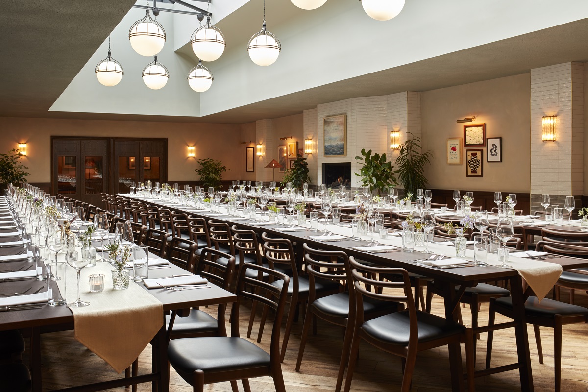 The Get Together event space refectory style table setting