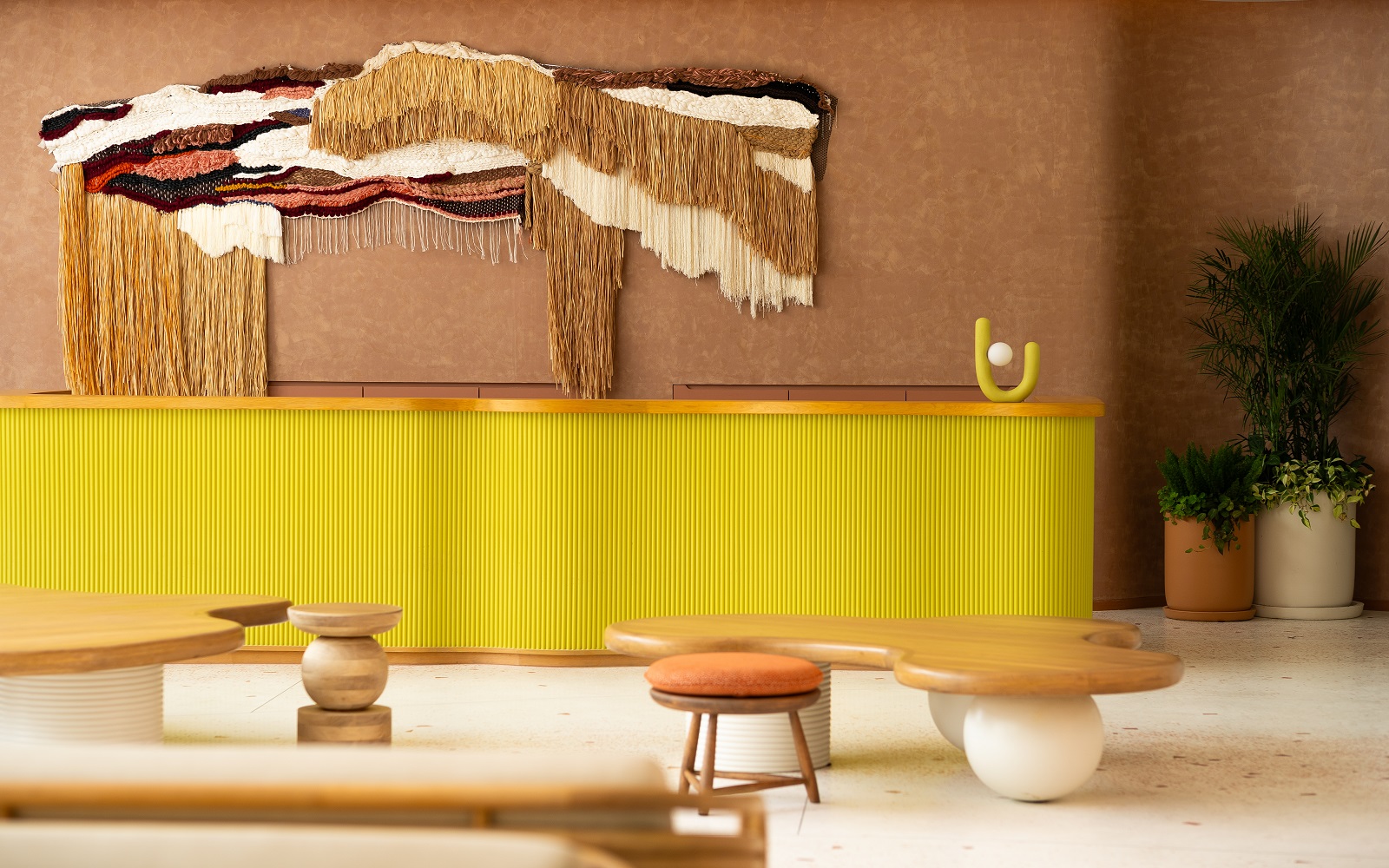 The Standard, Pattaya Na Jomtien - Lobby Reception with bright yellow desk