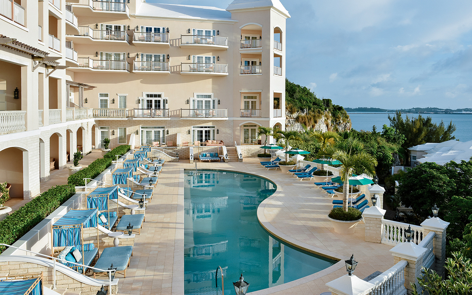 swimming pool and terrace at Rosewood Bermuda