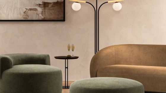 sofa, chair and footstool in Sekers new summer 2025 fabric collection