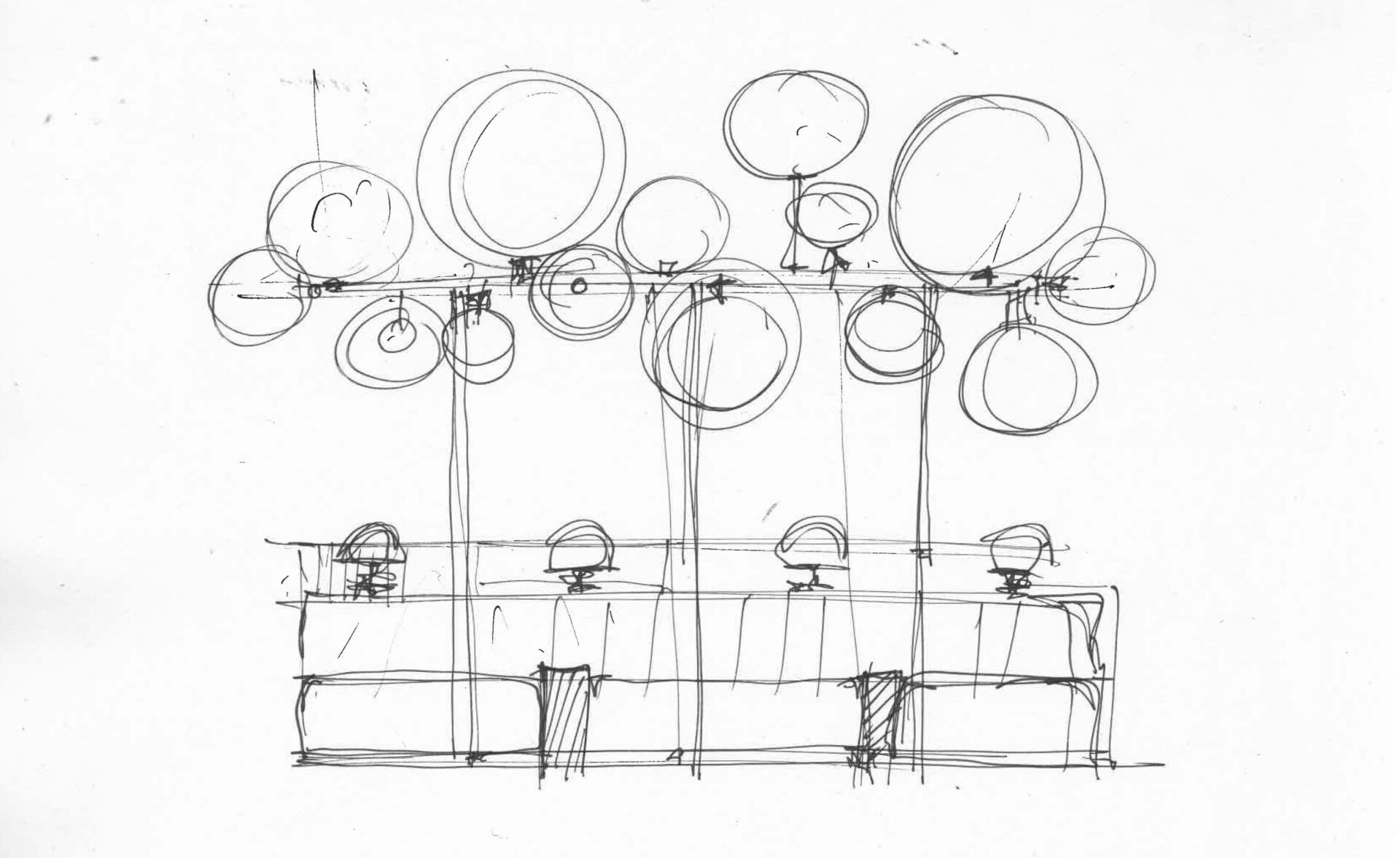 Detailed CAD model/technical drawing of steam-like lighting fixture at Caledonian Edinburgh