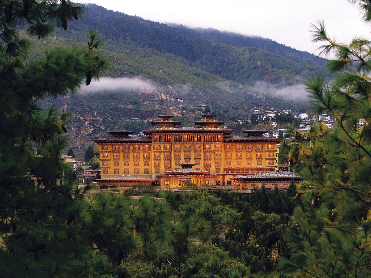 dawn over Pemako Hotel in Bhutanese destination of Paro