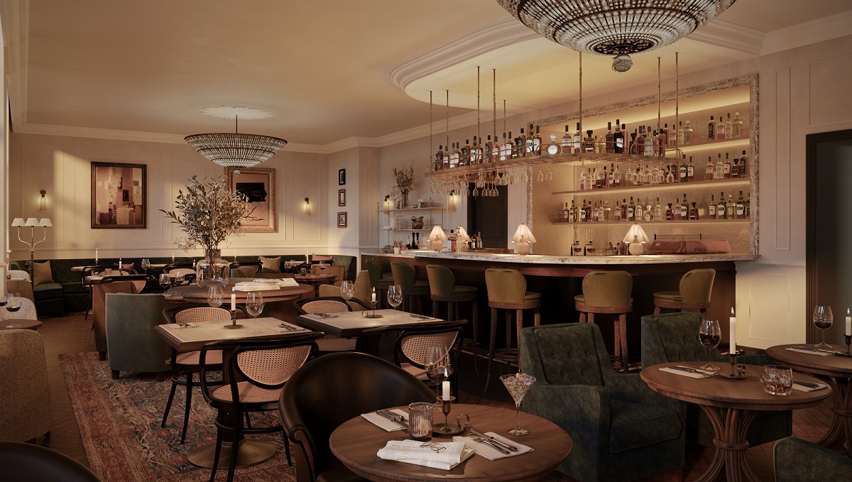 bar and front dining room Miiro Palais Rudolf, the latest and fifth hotel in its portfolio 