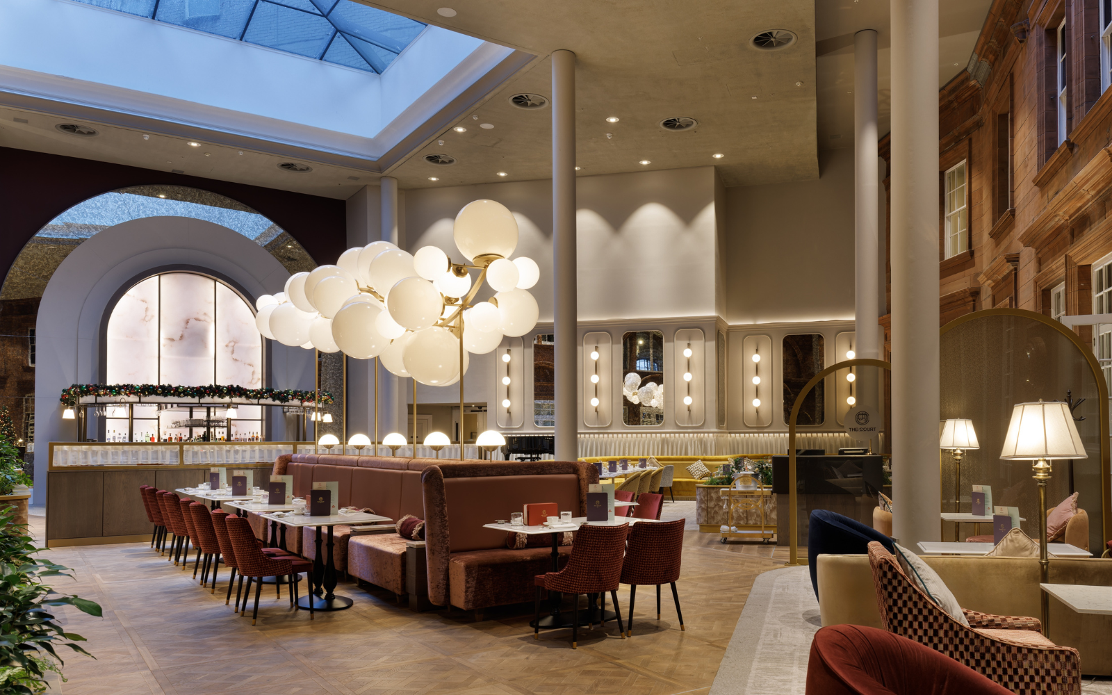 The Court restaurant at The Caledonian Edinburgh hotel with lighting by Northern Lights