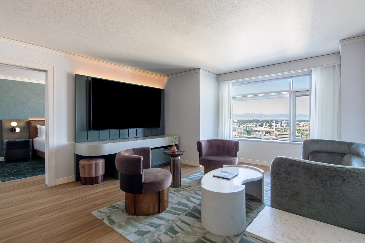 Juniper Living room design in new suites at Hyatt Regency Denver