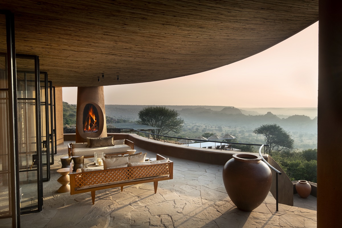 timber and stone surfaces reflect the landscape