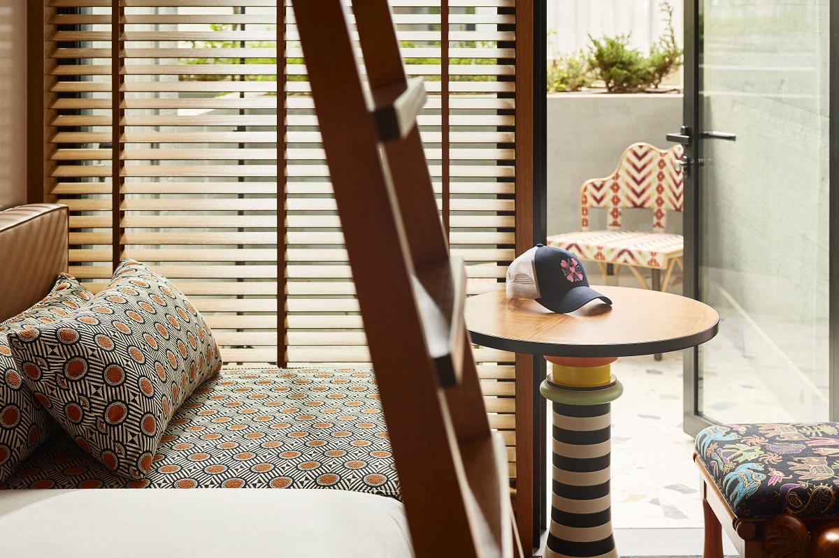 bunk ladder detail with small table MAMA SHELTER Singapore