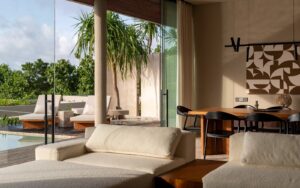 Lyvin Melasti suite carved gently into the limestone hills of Bali’s Bukit Peninsula