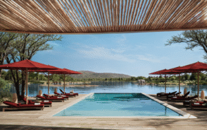 swimming pool at Ubuyu, a Banyan Tree Escape, rooted in place
