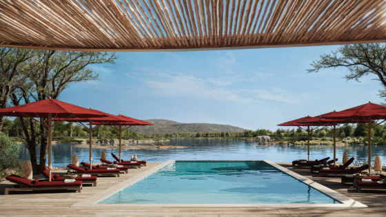 swimming pool at Ubuyu, a Banyan Tree Escape, rooted in place