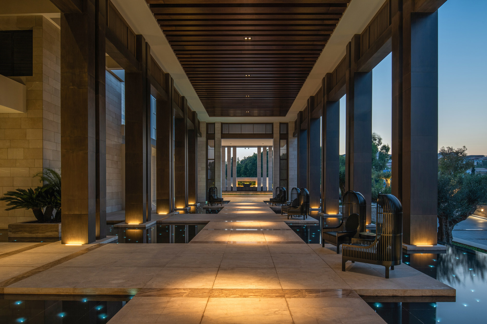 candlelit walkway in Amara Hotel