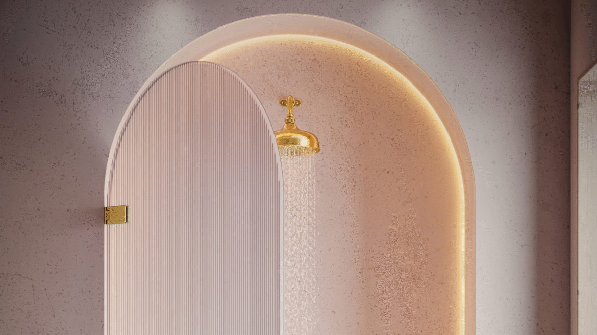 Arched shower enclosure by Majestic London Showers