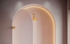 Arched shower enclosure by Majestic London Showers