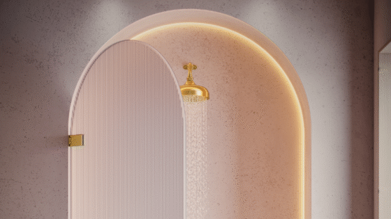 Arched shower enclosure by Majestic London Showers