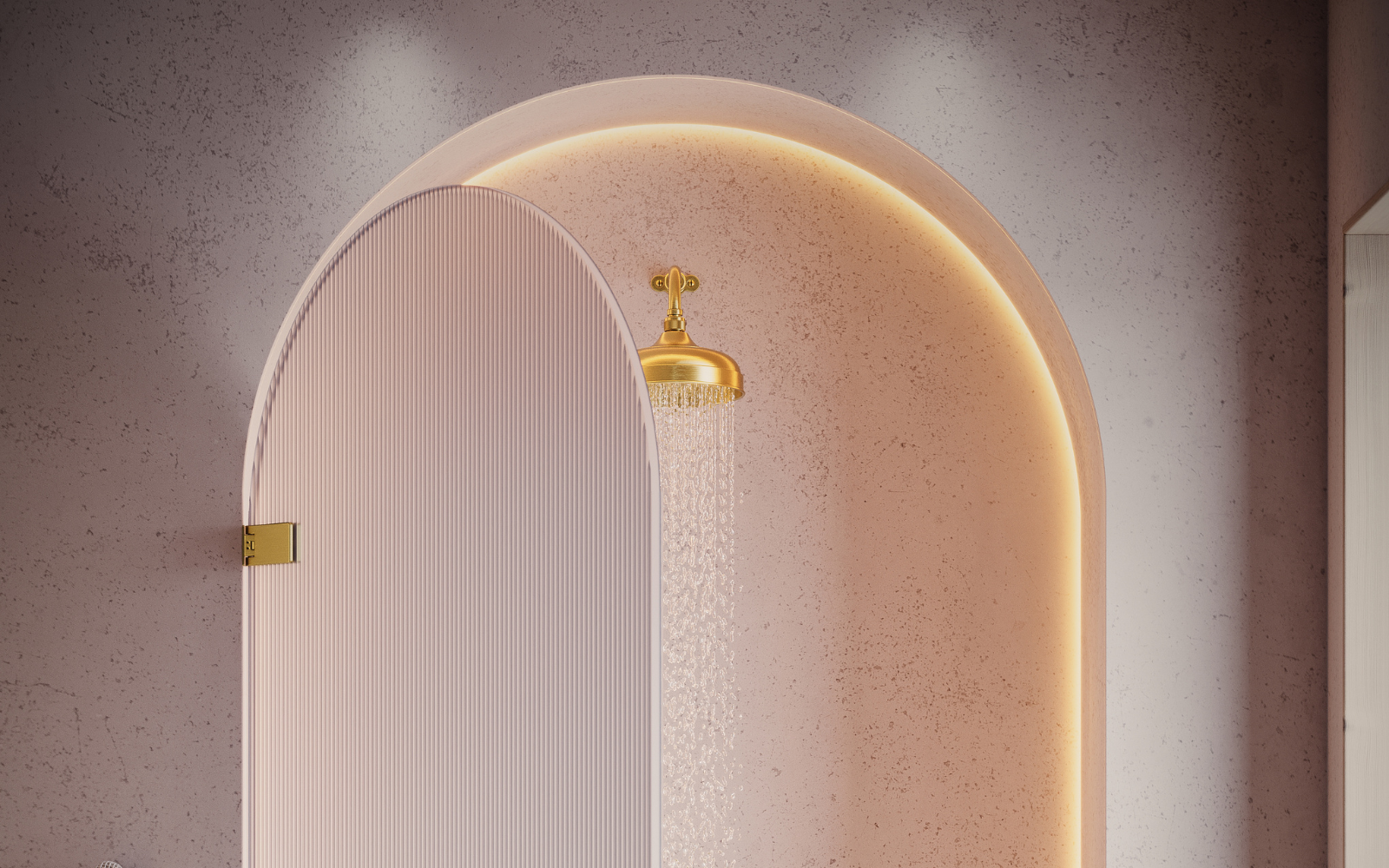 Arched shower enclosure by Majestic London Showers
