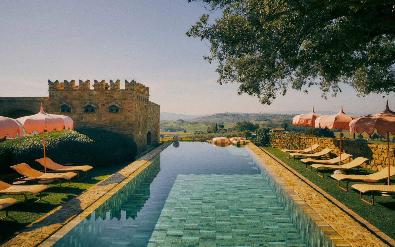 Blue tiled infinity pool at Casa Newton