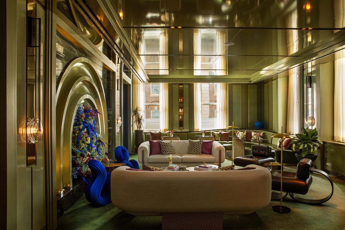 the Living Room Cafe in W New York designed by Rockwell Group