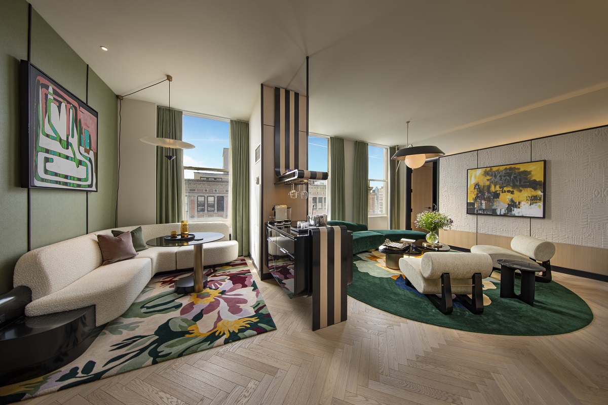 statement carpets and city views in the penthouse apartment in W New York