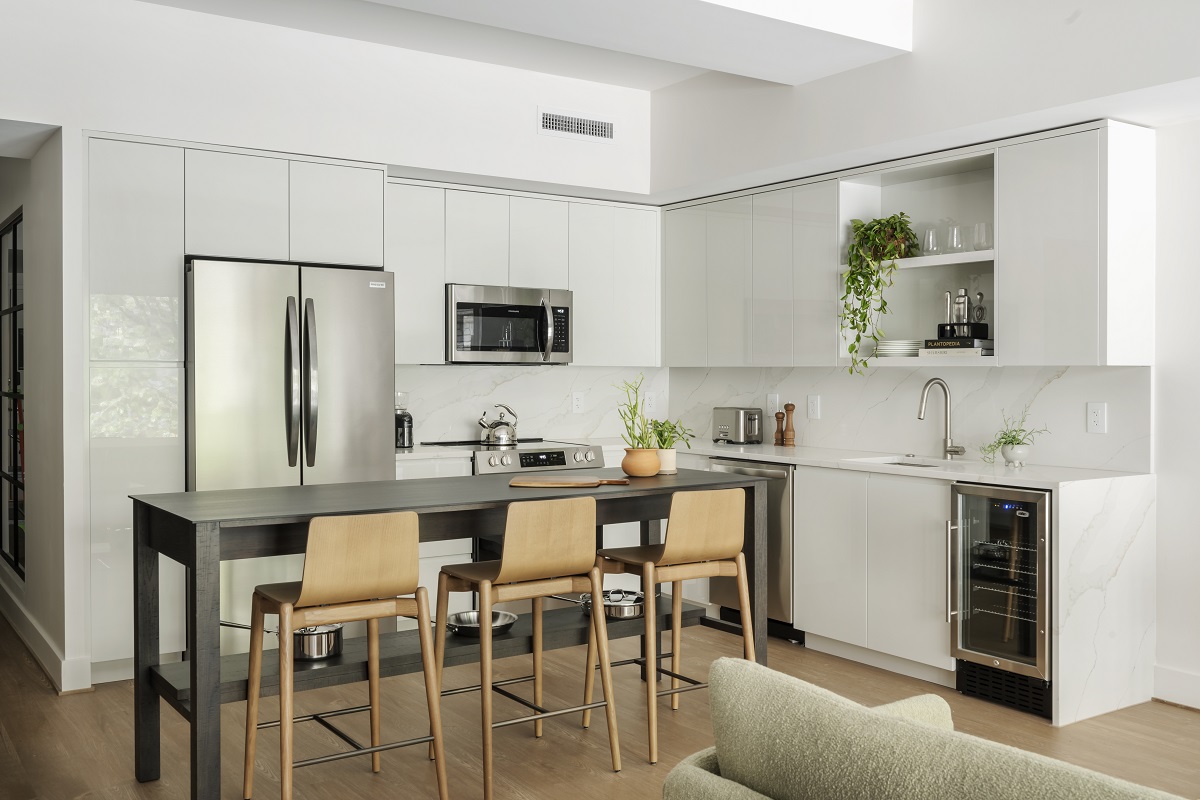 white and wood kitchen design in ROOST Washington