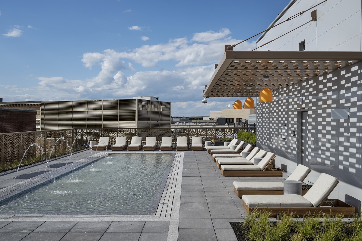 roof top pool and loungers at ROOST White House -