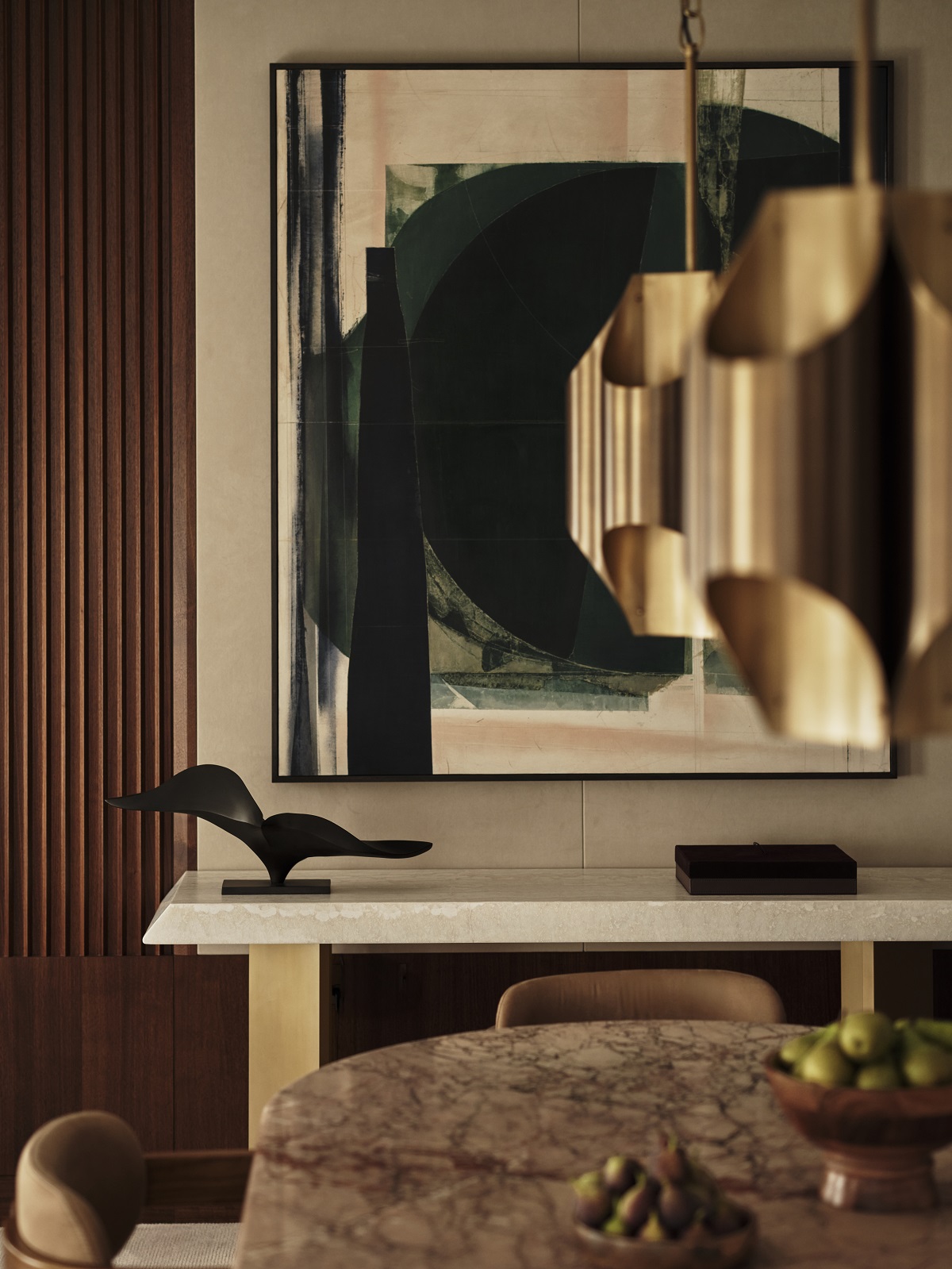 table , console and art in suite at Chancery Rosewood