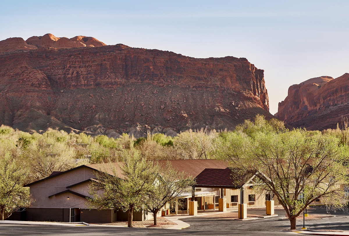 small hotel at foot of a mountain - A Future Outset Collection by Hilton hotel in Moab