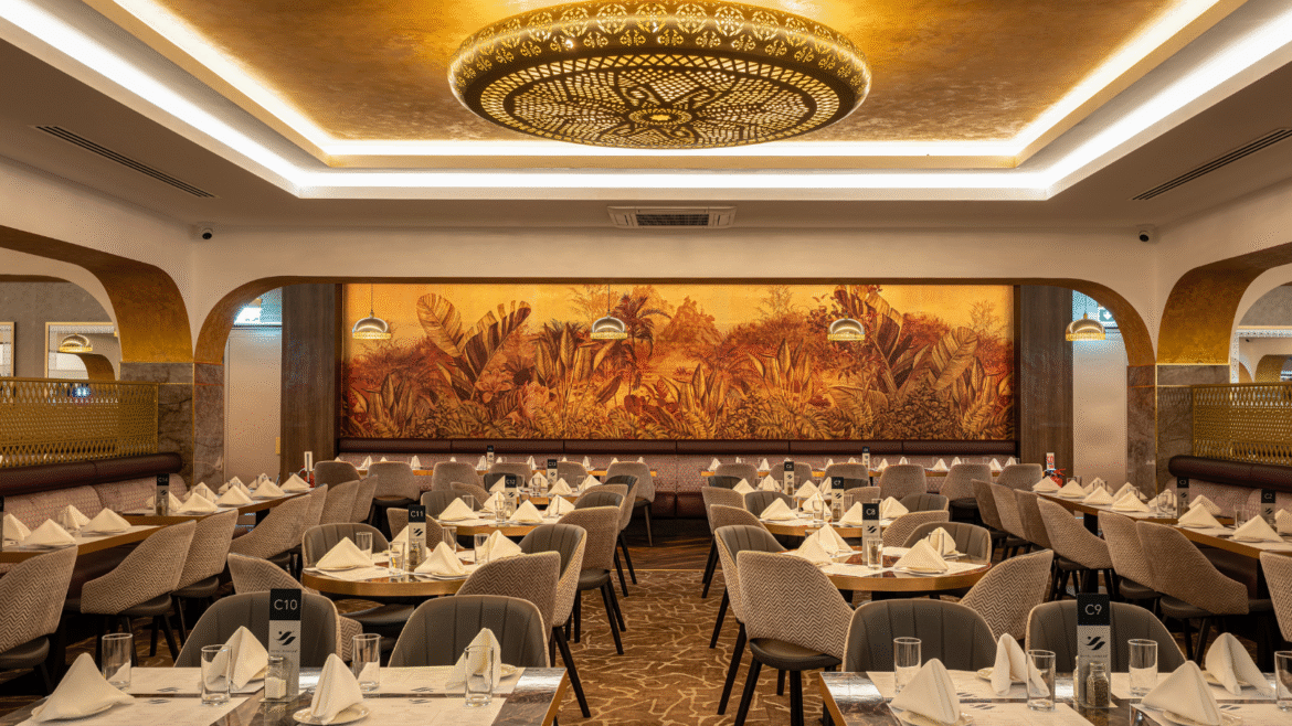 Royal Nawaab Pyramid: A New Landmark Dining Destination with wallcoverings by Newmor