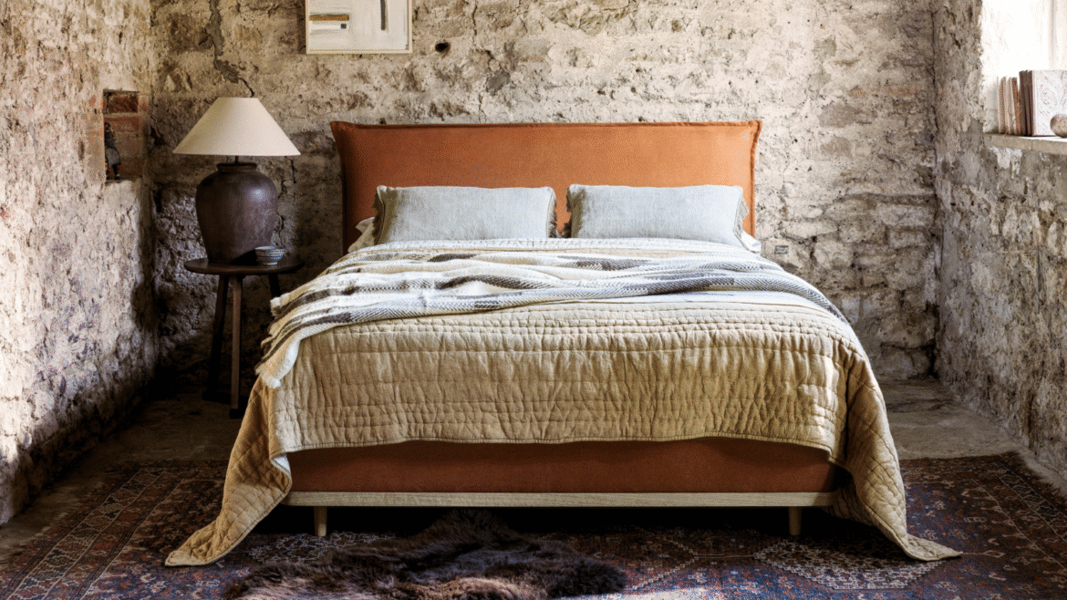 The Otterton bed by Naturalmat, mid-century design