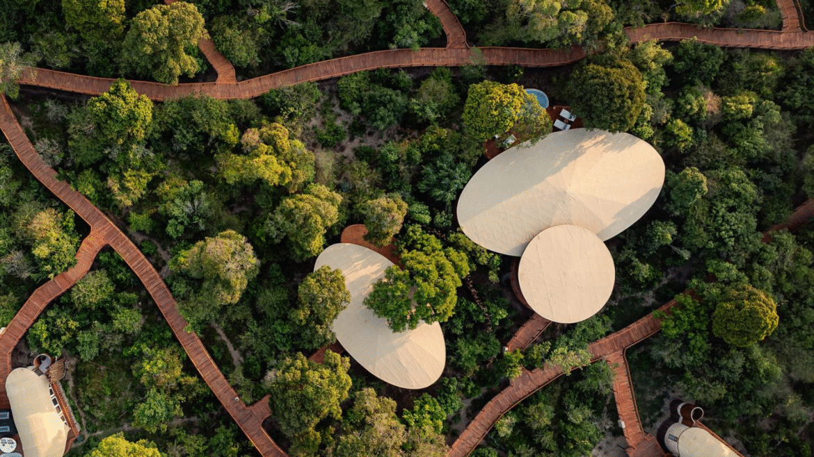 Birds eye view of Ritz-Carlton Masai Mara Safari Camp