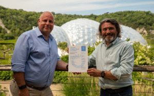 Hypnos Group MD David Baldry and Planet Mark CEO Steve Malkin at Eden Project