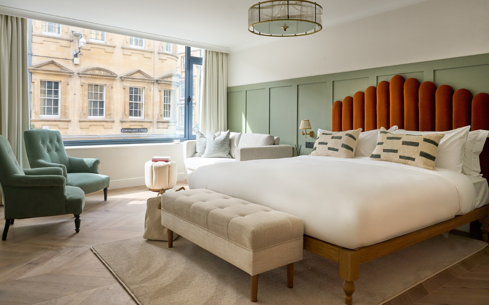 Elegant bedroom at The Store Oxford featuring a Hypnos mattress and contemporary design inspired by heritage luxury.