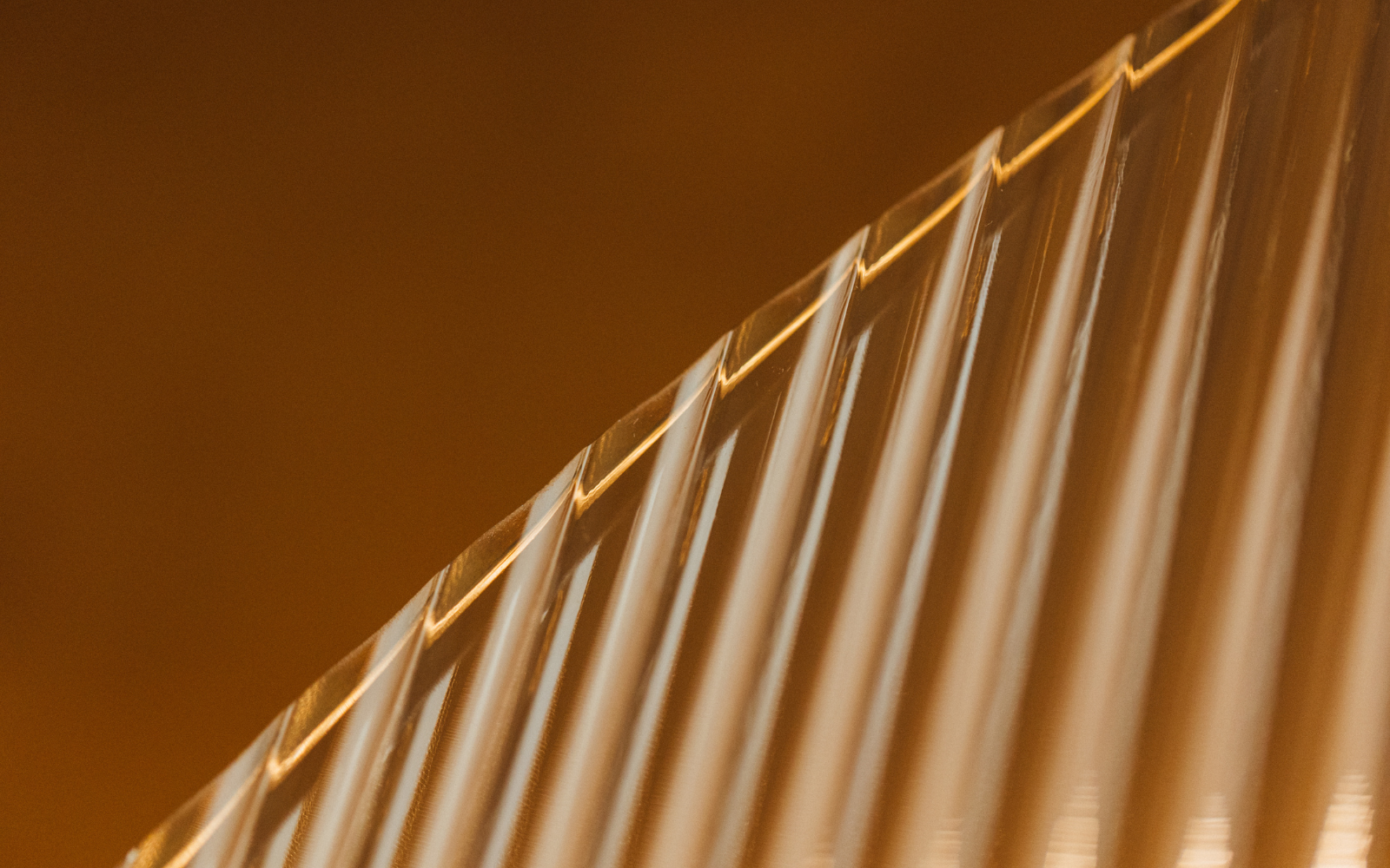 Fluted amber glass from Majestic London