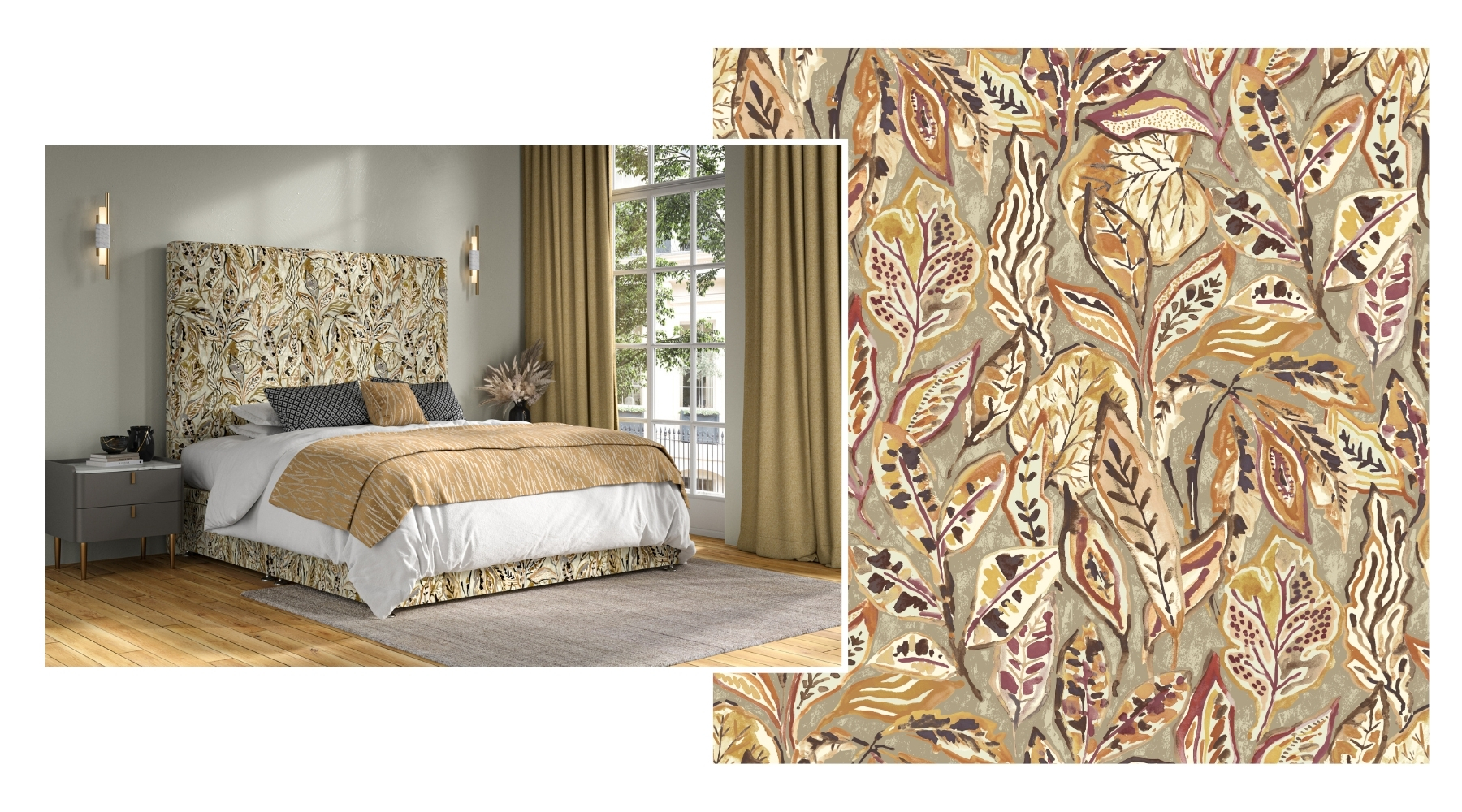 Habitat Nutmeg print from Edmund Bell Hacienda print collection. 