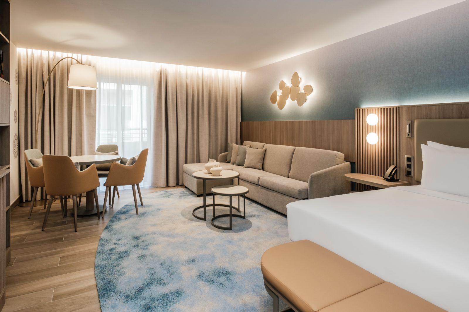 Studio Fabris design concept for Hotel Courtyard by Marriott Sliema, integrating flooring, carpets, and Mediterranean-inspired materials