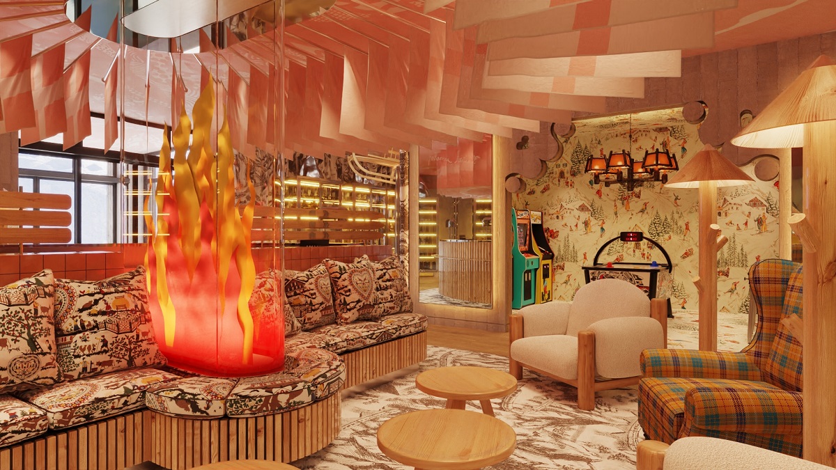 communal area and seating Mama Shelter Val Thorens