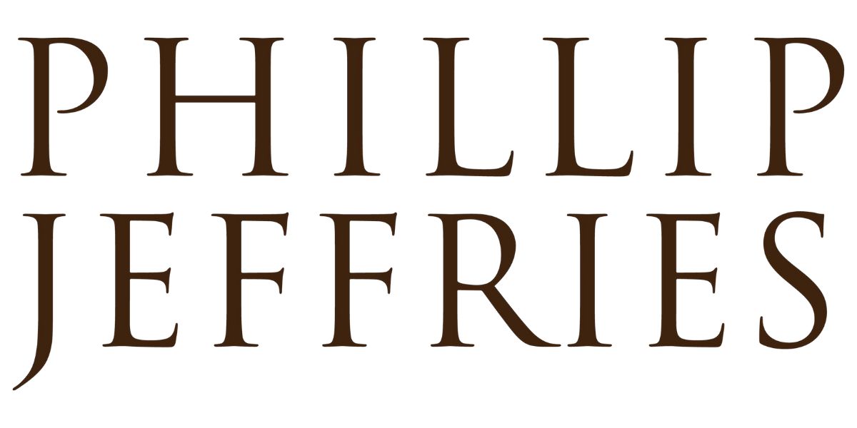 Phillip Jeffries logo, brown text on white background
