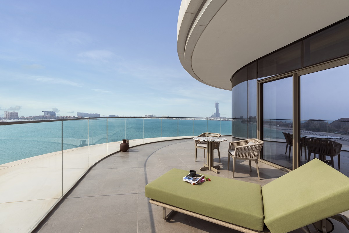 private terrace from guestroom at SO/ Ras Al Khaimah