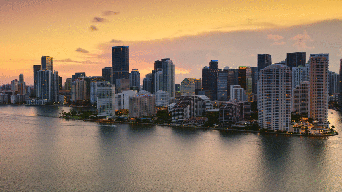 skyline view of Brickell district in Miami - location for new SIRO