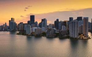 skyline view of Brickell district in Miami - location for new SIRO