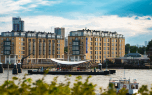 view across river Thames to ao hostel