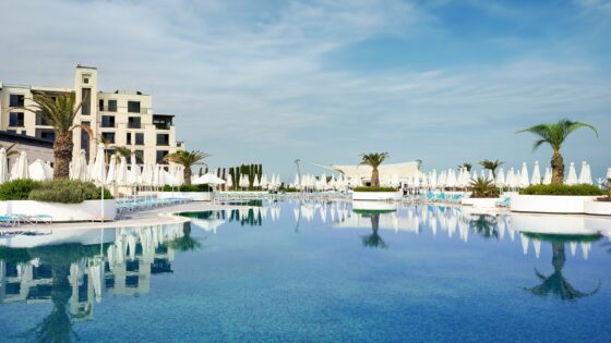 swimming pool and resorNobu hotel - Sea Breeze is a unique resort and residential complex on the coast of the Caspian Sea,