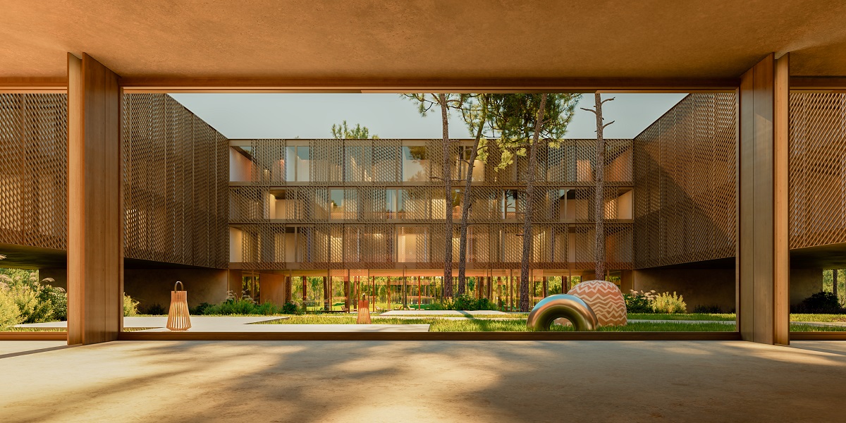 central patio and courtyard at Aroeira