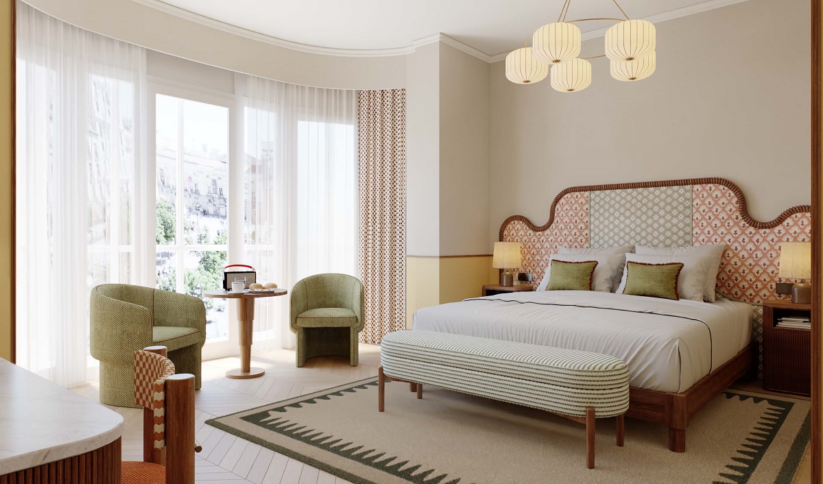 render of bedroom for The Hoxton Madrid