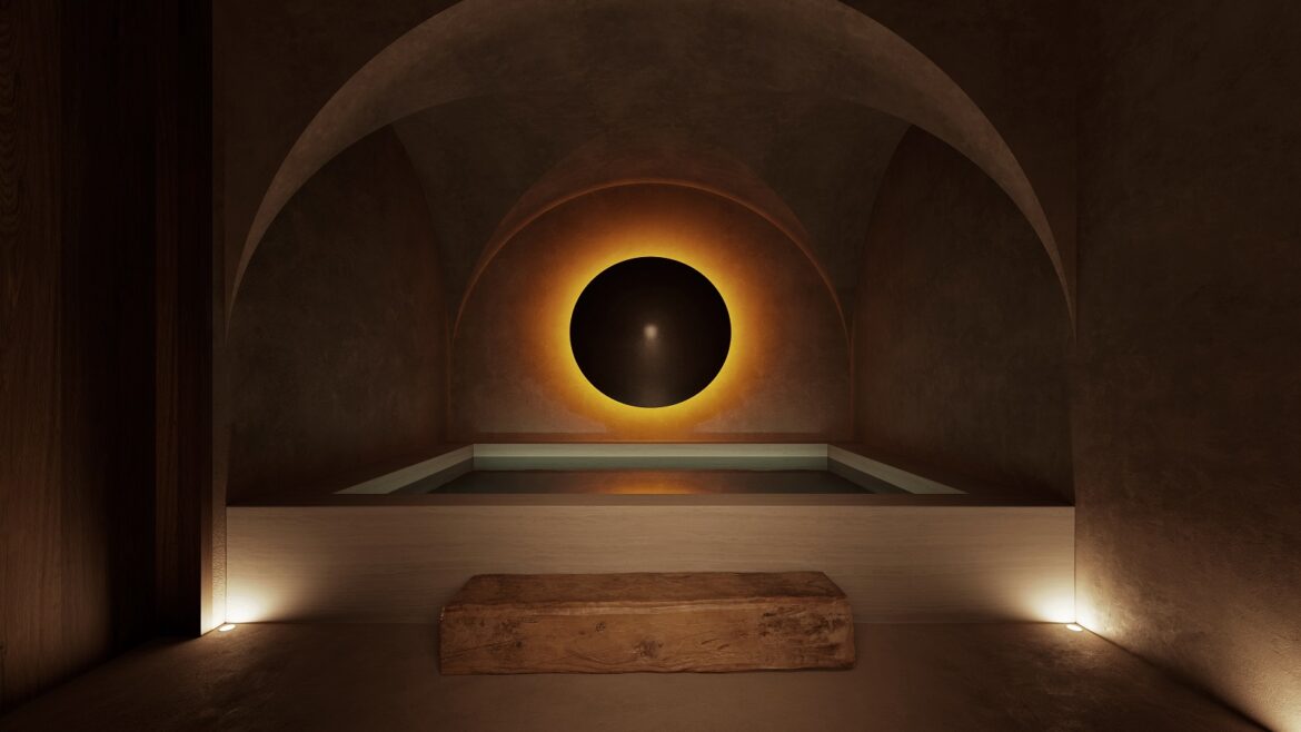 low lighting in the indoor salt pool at Eha Spa