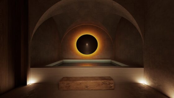 low lighting in the indoor salt pool at Eha Spa