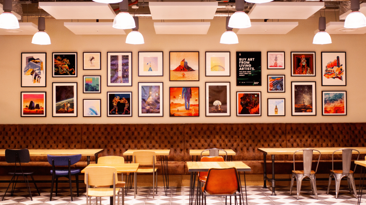 Amazon Salon with art curated by Creative Debuts