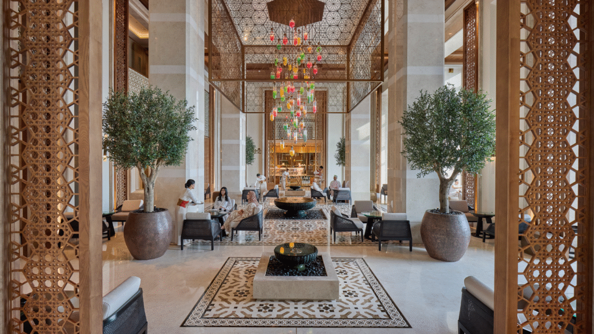 Mandarin Oriental Muscat lobby with surfaces by Atlas Concorde