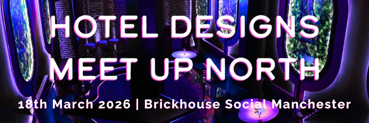 Hotel Designs MEET UP North banner with 2026 event date and location