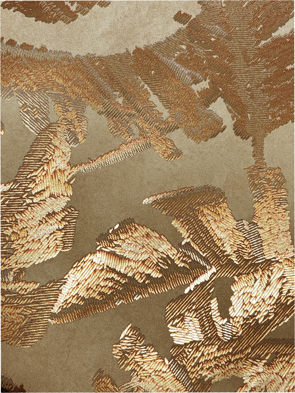 gold leaf detail on wallcovering plumaris
