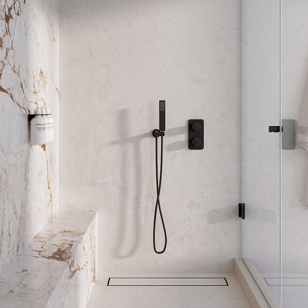 ABI Interiors thermostatic shower mixer in matte black
